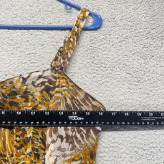 NWT Jessica Taylor Womens Sleeveless Maxi Dress Brown Yellow Leopard Size M