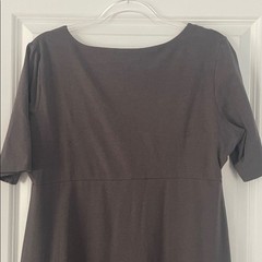 Garnet Hill Pullover Stretch Jersey Elbow-Sleeve Dress Size XL Gray Taupe