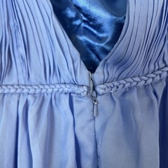 Ieena For Mac Duggal Thin Strap Tiered Chiffon Gown Size 4 Blue Romantic