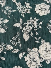 Knox Rose Green Tan Floral Boho Babydoll Tiered Dress Womens Sz L New