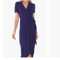 Yumi Kim Meet & Greet Dress Career Party Work Office Womens XXS Navy Blue Midi