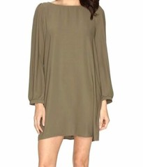 Brigitte Bailey Women&rsquo;s Green Solid Skyler Long-Sleeve Shift Dress Size M