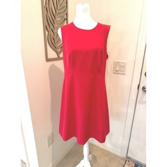 Julie Brown NYC Red Sleeveless Crewneck Shift Sheath A-Line Mini Dress 10