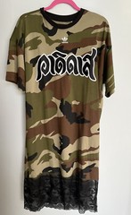 Authentic Adidas Dry Clean Only Bangkok Oversized Shirt Camo Dress Size M EUC