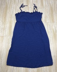 BCBG Paris Womens Size XL Dark Blue Midi Dress Tie Strap Sleeve