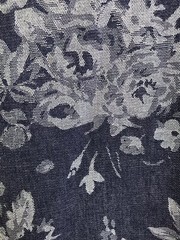 GAP *SIZE 6* ROLL CUFF MEDIUM INDIGO DENIM FLORAL SHIFT DRESS *EUC*