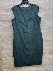 Ann Taylor Wool Blend Sheath Dress Womens Size 18 Green Casual Career
