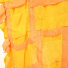 spc ISSEY MIYAKE One Piece 2 Yellow Orange Silk Made in Japan Ladies 865281