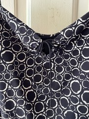 Kenneth Cole New York Black & White Geometric Slip Dress Sleeveless Midi Tie