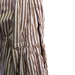 Nicole Miller Womens Brown White Stripe Cotton Wrap Dress Size XS