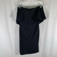 Tobi Mini Dress Women&rsquo;s Medium Solid Black Zip Hook Eye Back Sleeveless Layered