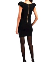 NWT Anthropologie Leifsdottir Vortex Pucker Wool Dress Black Size 6 Flawless