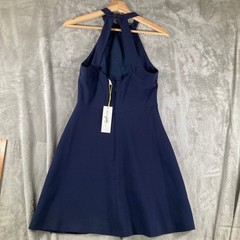 BCBGeneration Womens 2 Halter Neck Fit and Flare Dress Dark Navy GEF60L21-F1 2
