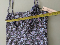 BCBGeneration Size MEDIUM Spaguetti Straps Black Velvet Floral Mini Dress NEW