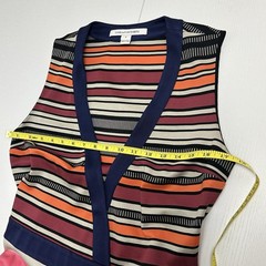 Diane Von Furstenberg Gracie Mini Wrap Dress Sz 6 Striped Sleeveless $498 MSRP