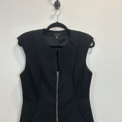 TED BAKER Black Jamthun Structured Peplum Zip Dress Size 4 / US 10