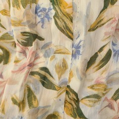Aakaa Sz S Multicolor Floral Boho Lightweight Flowy Semi Sheer Lined Maxi Dress