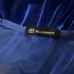 BELLA BARNETT Women’s Royal Blue Draping Corset High Slit Velvet Gown sz XS