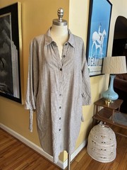 coco & carmen gray tan hemp and cotton tunic dress