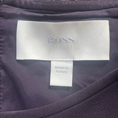 BOSS Hugo Boss Womens Purple Sheath Dress 3/4 Sleeve Button Detail Career Midi