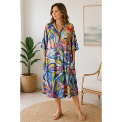 Wearable Art Claire Desjardins Colorful Abstract Painterly Dress Gallery Chic M