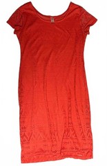 No Boundaries Coral Orange Lace Pattern Dress XL (15-17)