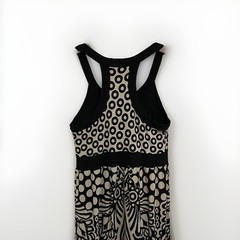 Athleta Geometric Damask Print Halter Maxi Dress Built-in Bra Racerback Size MP
