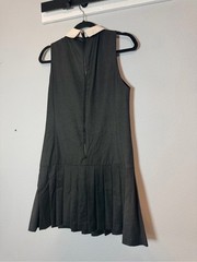Alice + Olivia Employed Collared Drop Waist Pleated Dress Gray Sz 6 8 No Tag