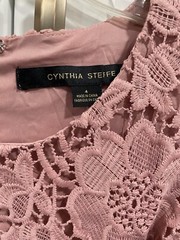 NWT Cynthia Steffe Womens Sz 4 Lace Overlay Sleeveless Dress Pink SI41