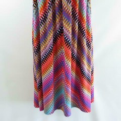 Peck & Peck Mini Dress Pretty Chevron Print Elastic Waist Cap Sleeves Size 4