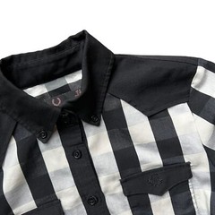 Rare FRED PERRY AMY WINEHOUSE Belted Gingham Shirt Dress Mod 50s Pinup UK 8 36 4