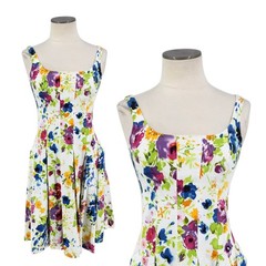 American Living Coquette Floral Dress Cottage Boho Colorful Garden Party Size 4