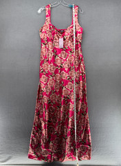 Wild Fable Maxi Dress Womens Large Red Floral Sleeveless Side Zipper Lined NWT