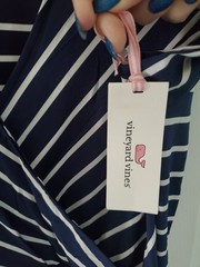 NWT VINEYARD VINES Sankaty Nautical Striped XS Womans Faux Wrap Dress Preppy