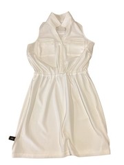 Boston Proper Beyond Travel White Sleeveless Shirt Dress sz M
