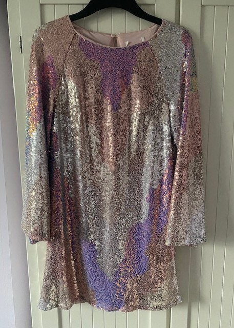 H&M Limited Edition Sequined Mini Dress Festival/Party – Size 10 *NEW*