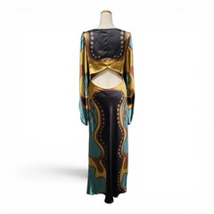 La DoubleJ Multicolor Printed Long Sleeve Cut Out Dress Size L New w/ Tags