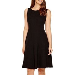 Black Label by Evan-Picone Sleeveless Fit + Flare Dress, Size 8, Black BRAND NEW