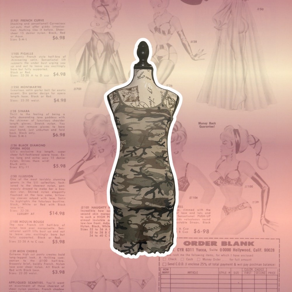 Camo Print Mesh Printed Dress