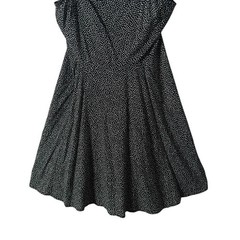 GAP Polka Dot Mini Dress Size M Black Smocked Fit Flare Retro Mod Coquette