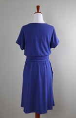 BETABRAND $98 Super Soft Stretch Draped Neck Gathered Waist Dress Size Small