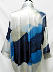 Soft Surroundings Small Medium S M Embroidered Satin Watercolor Duster Cover-Up