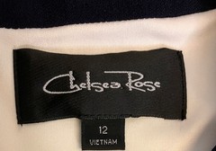Chelsea Rose Black Eggshell White Stretch Polyester Sleeveless Lined Dress 12 EC
