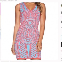 Revolve John + Jenn Brook Mini Dress Tropical Waves small pink blue
