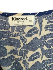 Anthropologie Kindred Palm Leaf Maxi Dress Petite XL Faux Wrap Tropical Resort