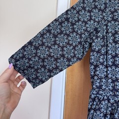 Seasalt Cornwall Rock Dove Dress Size 14 Petite Blue Floral Button Pockets
