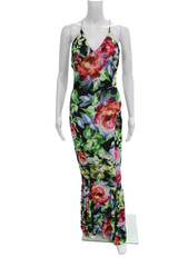 Norma Kamali Women Multicolor Halter Sleeveless Maxi Dress Polyester Size S