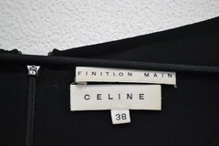 Celine Finition Main Wool Elastane Designer Black Dress Size 38 Made in France