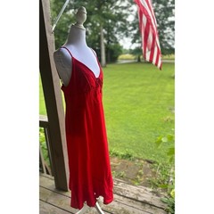 Gianni Bini Red Solid V-Neck Sleeveless Tie Front Sundress Adjustable Strap XL