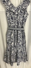 Vineyard Vines Target Blue White Sailboat Midi Dress M Cotton Belted Nautical